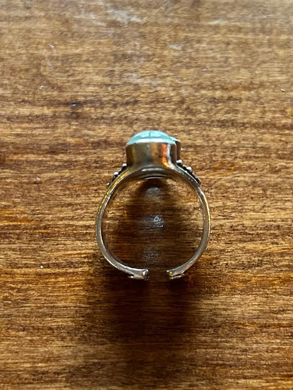 Sajen Sterling Silver, Aquamarine & Moonstone Ring, Adjustable - Picture 5 of 6